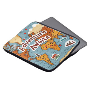 Funda Para Portátil Mapa de Viajes del Mundo con presupuesto