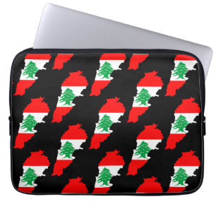 Funda Para Portátil Mapa del Líbano con bandera