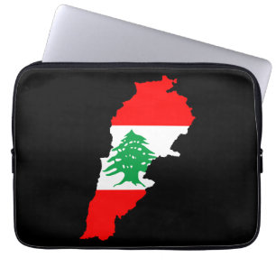 Funda Para Portátil Mapa del Líbano con bandera