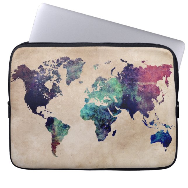 Funda Para Portátil mapa del mundo 10 (Frente)