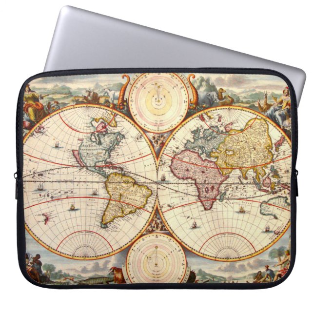 Funda Para Portátil Mapa del mundo 1680 (Frente)