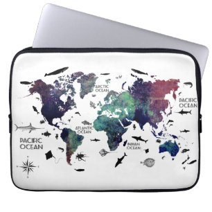 Funda Para Portátil mapa del mundo 7