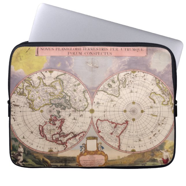 Funda Para Portátil Mapa del Mundo Antiguo (Frente)