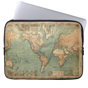Funda Para Portátil Mapa del mundo antiguo de la vieja época