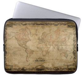 Funda Para Portátil Mapa del mundo de la cosecha de vintage
