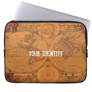 Funda Para Portátil Mapa del mundo de la cosecha de vintage