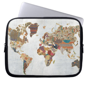 Funda Para Portátil Mapa del mundo del modelo