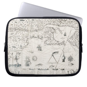 Funda Para Portátil mapa del mundo medieval Quebec Nueva Francia Améri