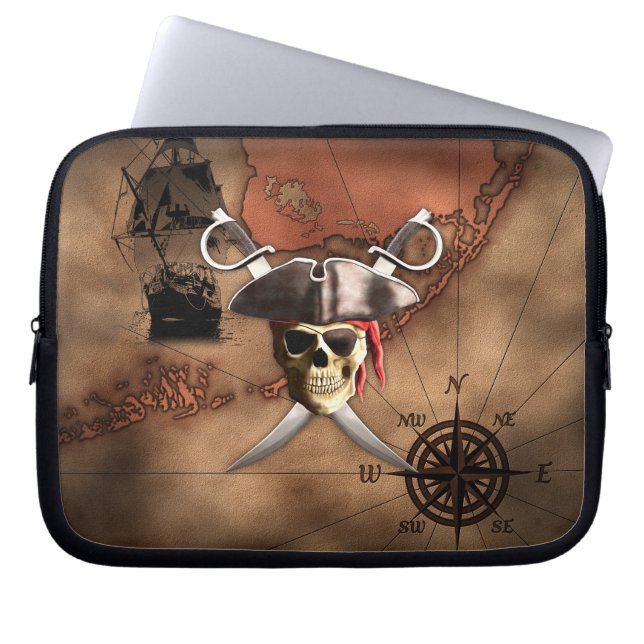 Funda Para Portátil Mapa del pirata (Frente)