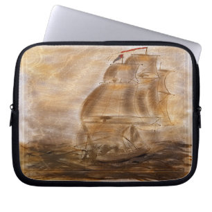 Funda Para Portátil Mapa del Schooner y del vintage