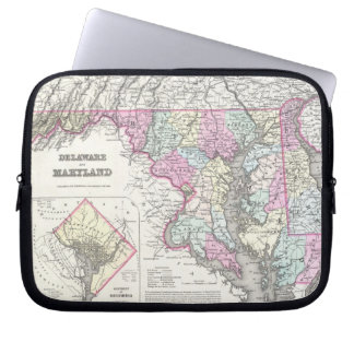 Funda Para Portátil Mapa del vintage de Maryland (1855)