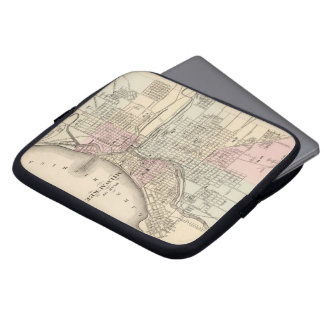 Funda Para Portátil Mapa del vintage de Milwaukee (1880)