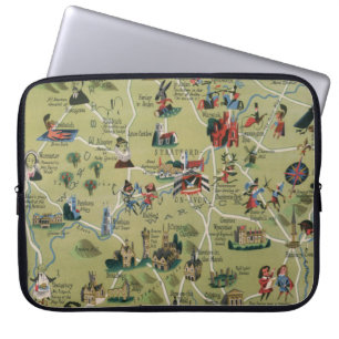 Funda Para Portátil Mapa Dunlop del País Shakespeare, Inglaterra