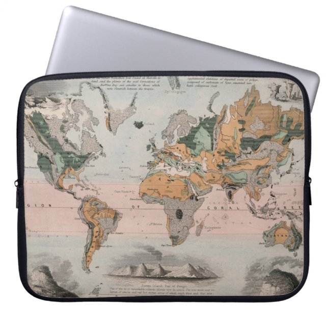 Funda Para Portátil Mapa geológico del mundo (Frente)