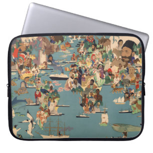 Funda Para Portátil Mapa ilustrativo del mundo