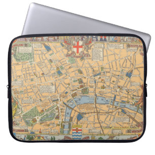 Funda Para Portátil Mapa infantil de Londres, Inglaterra