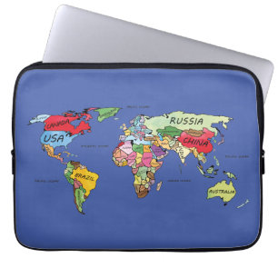Funda Para Portátil Mapa mundial