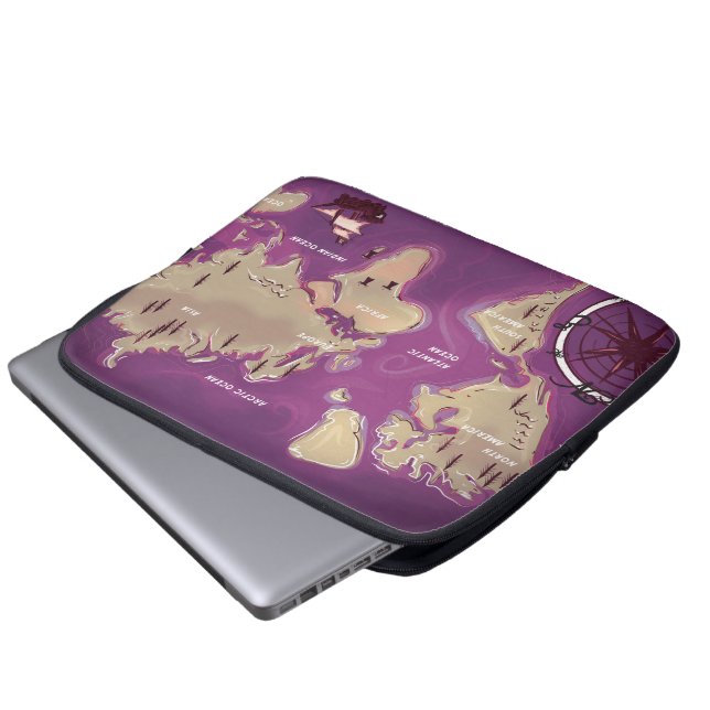 Funda Para Portátil Mapa Mundial (Inferior anverso)