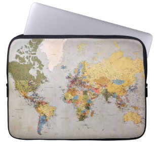 Funda Para Portátil mapa mundial