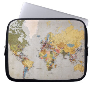 Funda Para Portátil mapa mundial