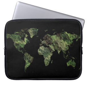 Funda Para Portátil mapa mundial con camuflaje