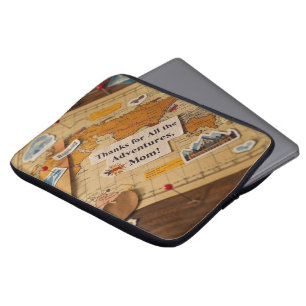 Funda Para Portátil Mapa mundial de pines y puntos de referencia