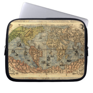 Funda Para Portátil Mapa mundial Vintage Atlas Continentes históricos