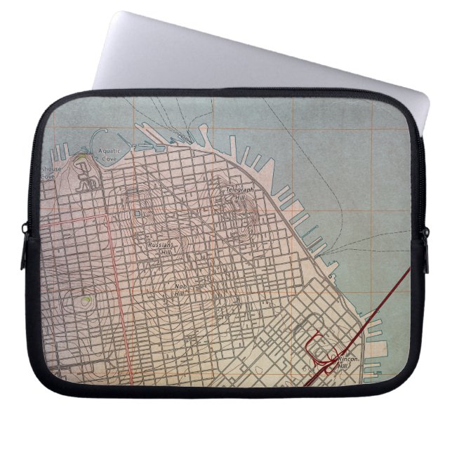 Funda Para Portátil Mapa Topográfico del Este de San Francisco (Frente)
