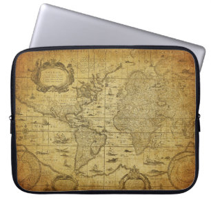 Funda Para Portátil mapa vintage del mundo 1635