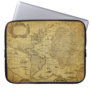 Funda Para Portátil mapa vintage del mundo 1635