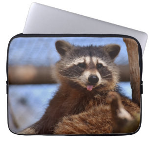 Funda Para Portátil Mapache Divertido Sacando la Lengua
