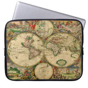 Funda Para Portátil Mapas antiguos de mapas del mundo antiguo