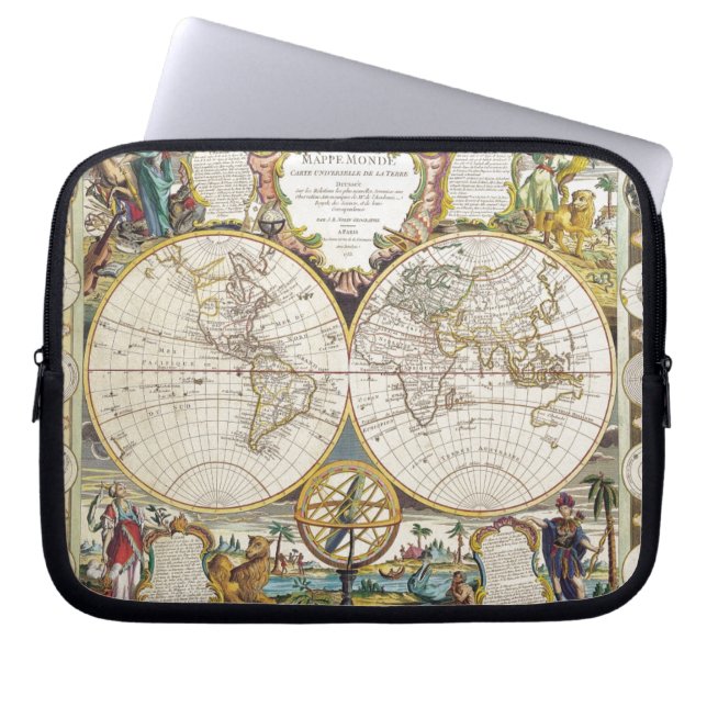 Funda Para Portátil Mapas antiguos de todo el mundo (Frente)