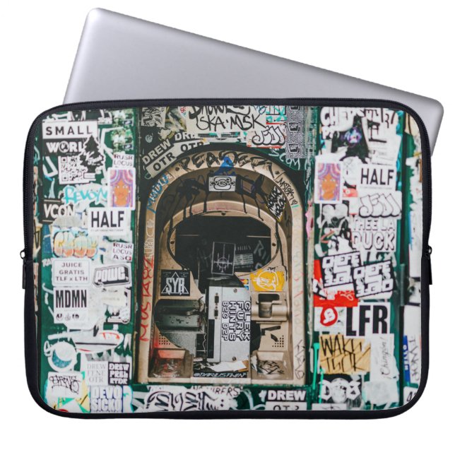 FUNDA PARA PORTÁTIL MÁQUINA ATM CON GRAFFITI (Frente)