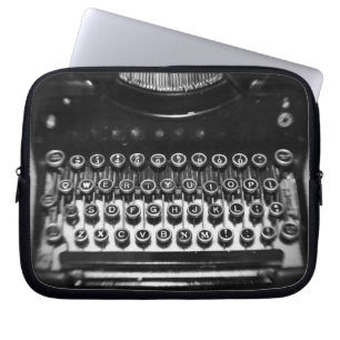 Funda Para Portátil Máquina de escribir blanco y negro