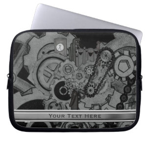 Funda Para Portátil Maquinaria Steampunk (monocroma)