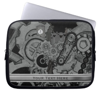 Funda Para Portátil Maquinaria Steampunk (monocroma)