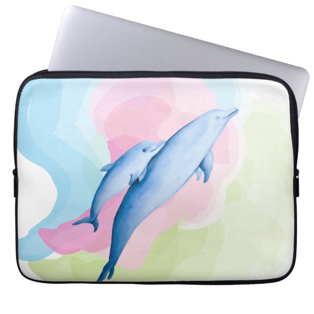 Funda Para Portátil Mar asombroso con delfines (Frente)