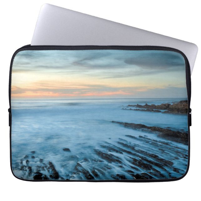 Funda Para Portátil Mar azul al atardecer, California (Frente)