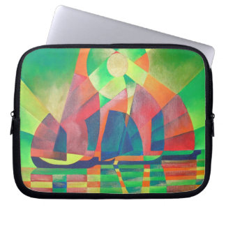 Funda Para Portátil Mar de Verde con basura abstracta cubista