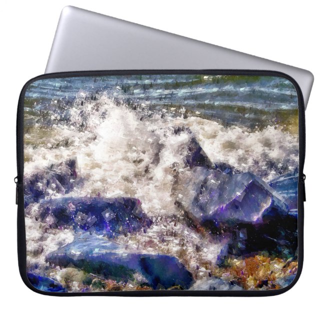 FUNDA PARA PORTÁTIL MAR Y ROCAS (Frente)
