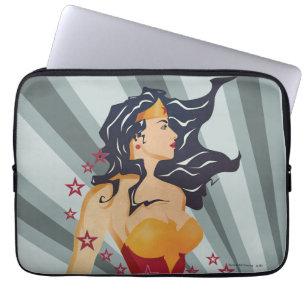 Funda Para Portátil Maravilla de sol de perfil retro mujer