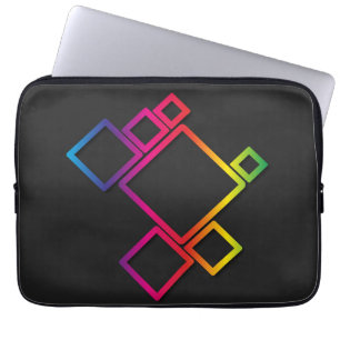 Funda Para Portátil Maravillosas y coloridas plazas en negro Nº 1