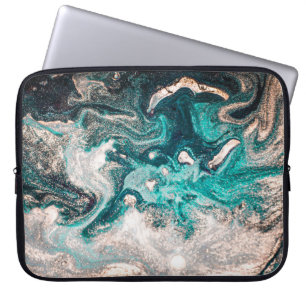 Funda Para Portátil Marble artesanal: Textura tradicional de lujo.