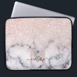 Funda Para Portátil Marble Ombre Purpurina de oro Rosa espumoso<br><div class="desc">Este elegante y ondulado patrón es perfecto para la mujer moderna. Se trata de un purpurina dorado rosa fino impreso en forma de imitación sobre un negro y con un patrón de mármol en un gradiente oscuro. Está de moda, fresca, moda, de lujo y de diseño. ***NOTA IMPORTANTE DE DISEÑO:...</div>