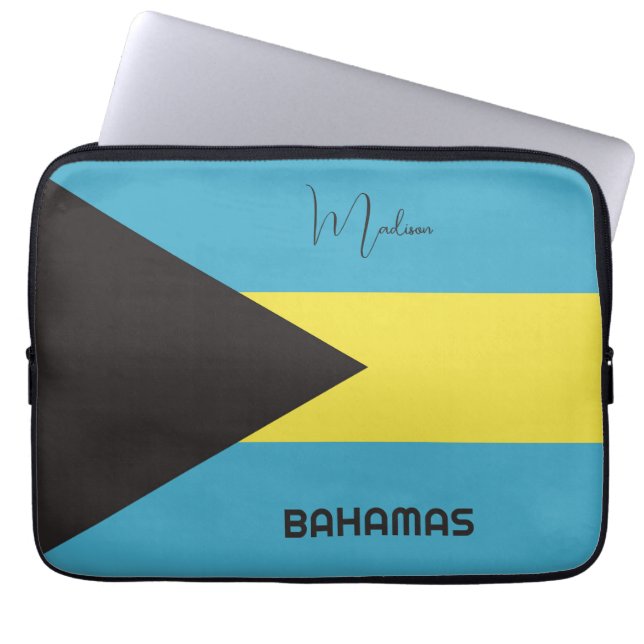 Funda Para Portátil Marca de Bahamas de nombre personalizado (Frente)