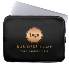 Funda Para Portátil Marca Gold Logo & Personalizado Text Business Comp