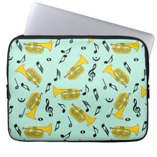 Funda Para Portátil Marchando Baritone Music Notes Bass Clefs