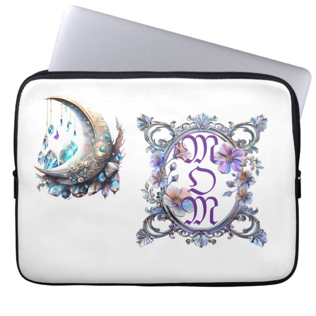 Funda Para Portátil Marco floral de mamá (Frente)