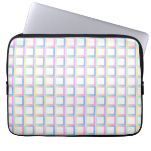 Funda Para Portátil Marcos de patrones de gradiente simétricos blancos